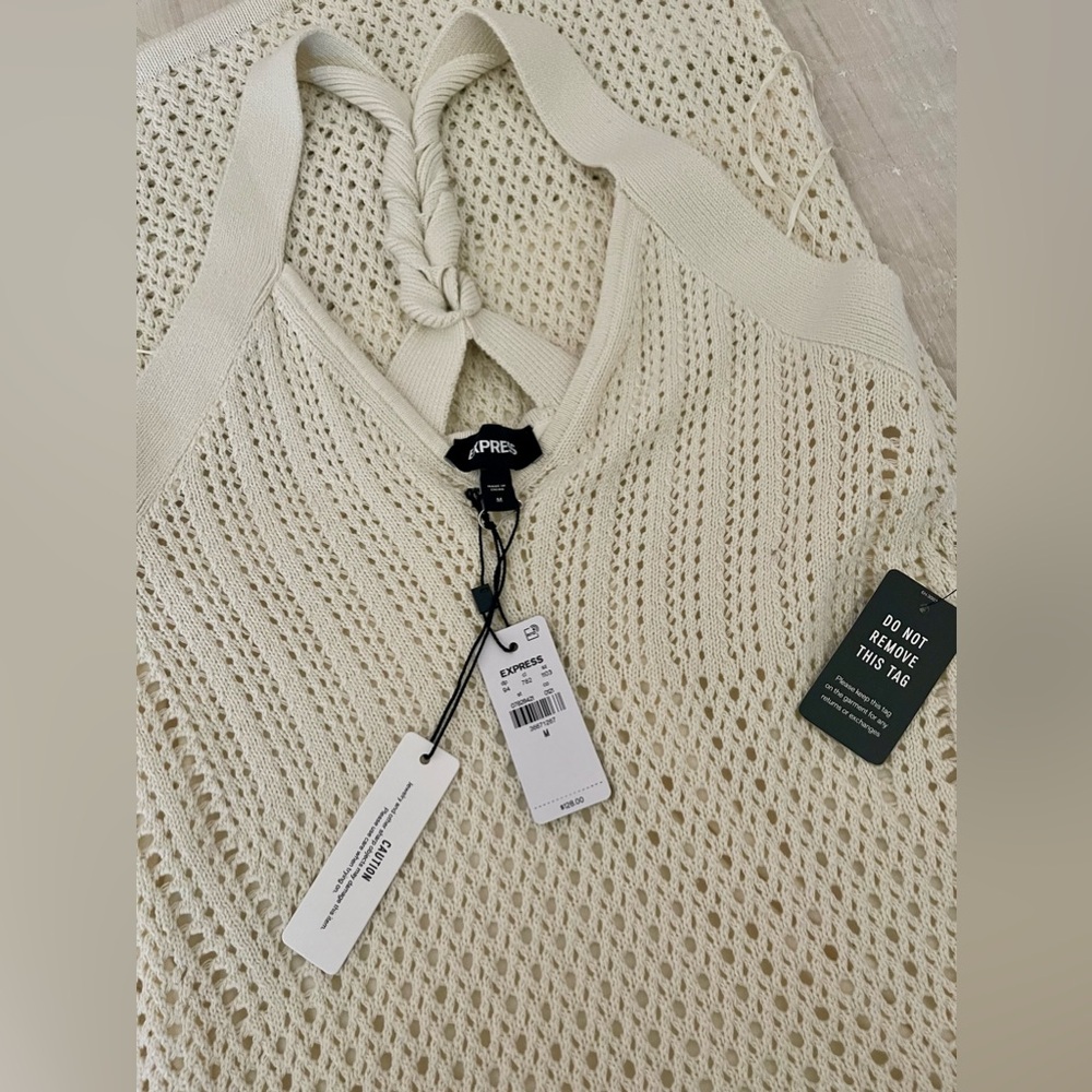 Express Crochet V-Neck Twist Back Maxi - NWT